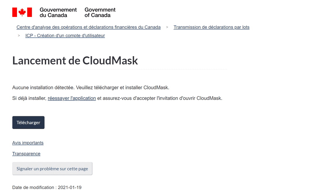 Figure 3 – Téléchargement de CloudMask