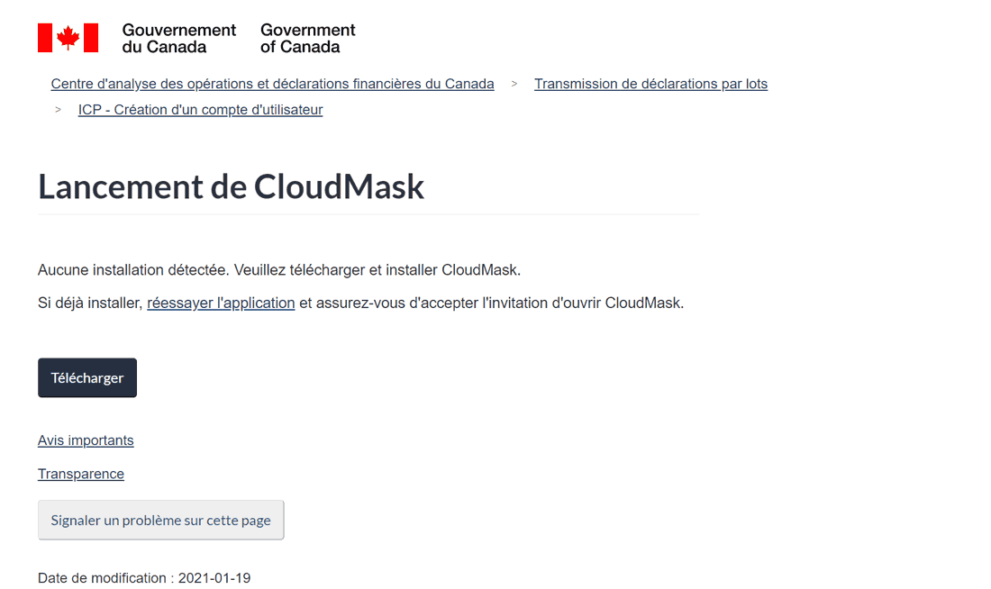 Figure 7 – Téléchargement de CloudMask